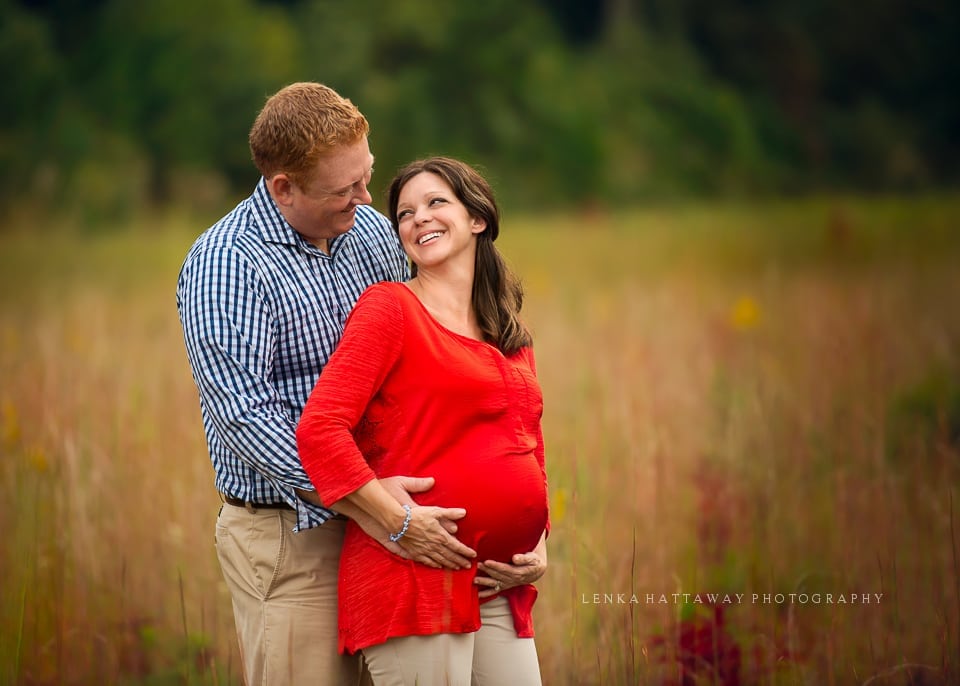 A photo from a maternity session in Asheville. Beautiful mom to be with her husband.