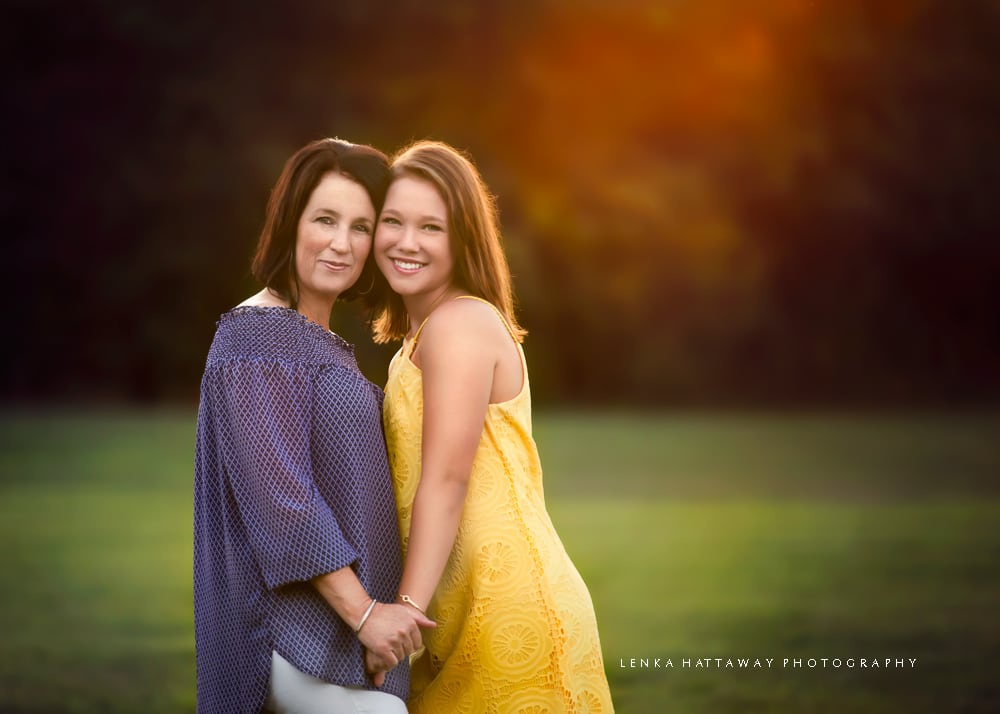 Lovely image of a mom and her daughter in a beautiful evening light.