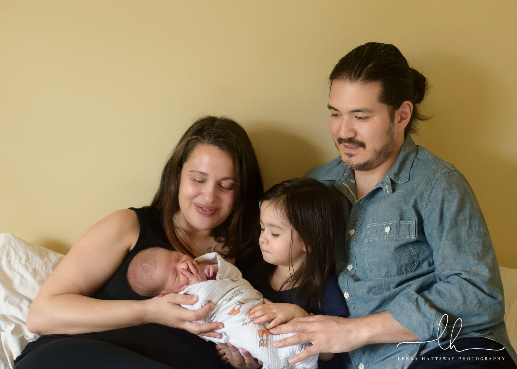 Family photo during a newborn baby session in Asheville, NC.