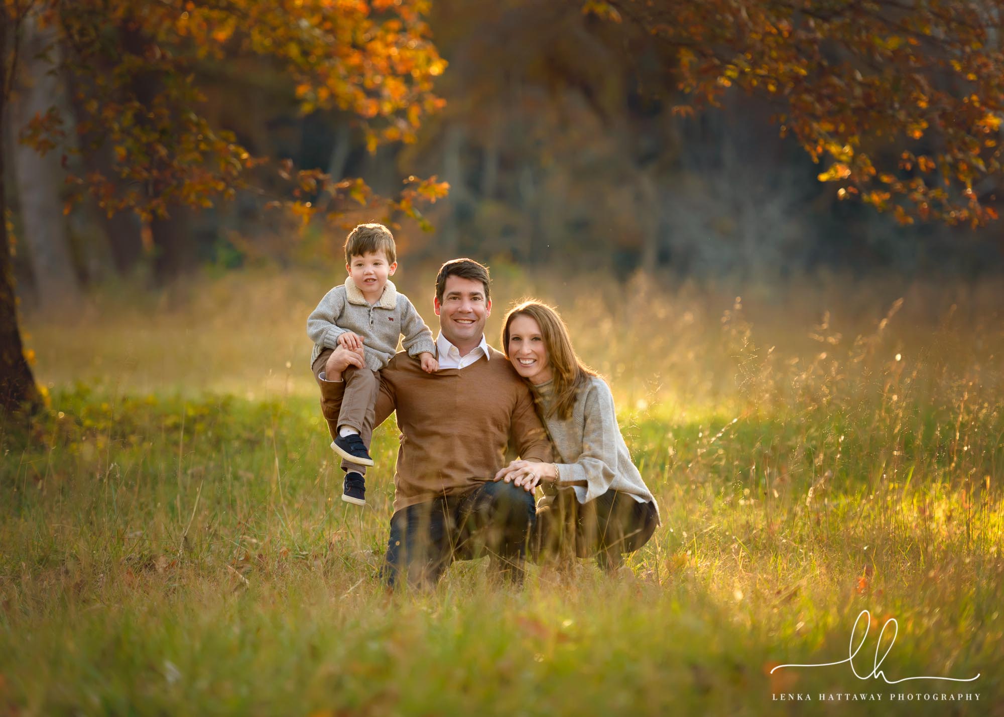 A fall photo of a family during their Biltmore Estate family session.