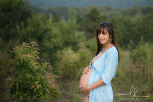Outdoor maternity picture in Asheville, NC.