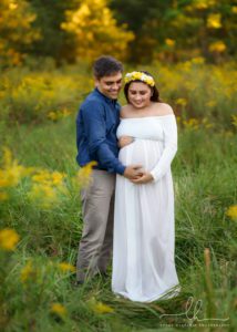 Professional pregnancy photos of a couple in Asheville, NC.