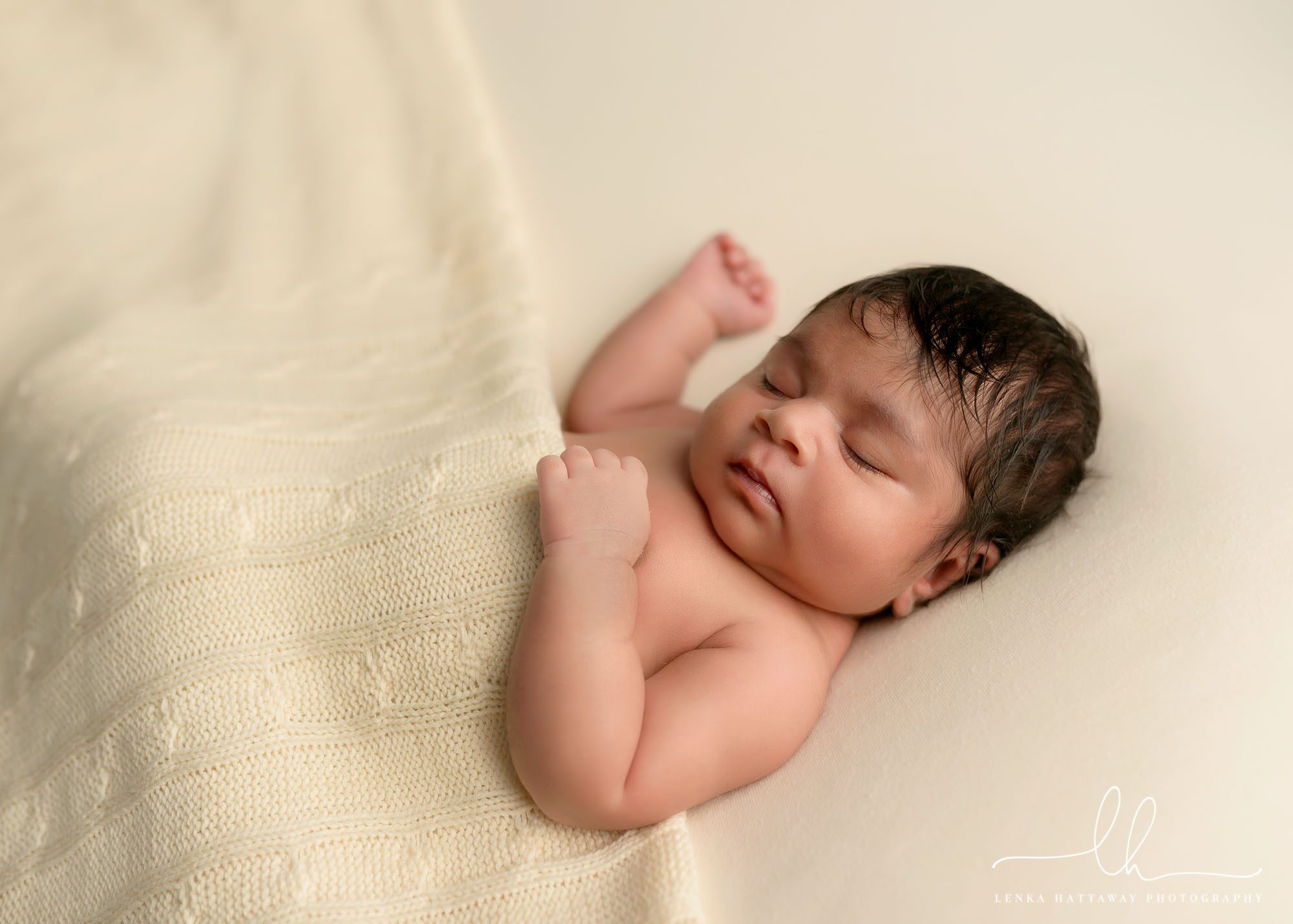 Sleeping baby photo by Asheville newborn photographer Lenka Hattaway.