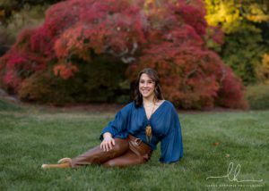 Colorful photo from a fall senior session at the Biltmore.