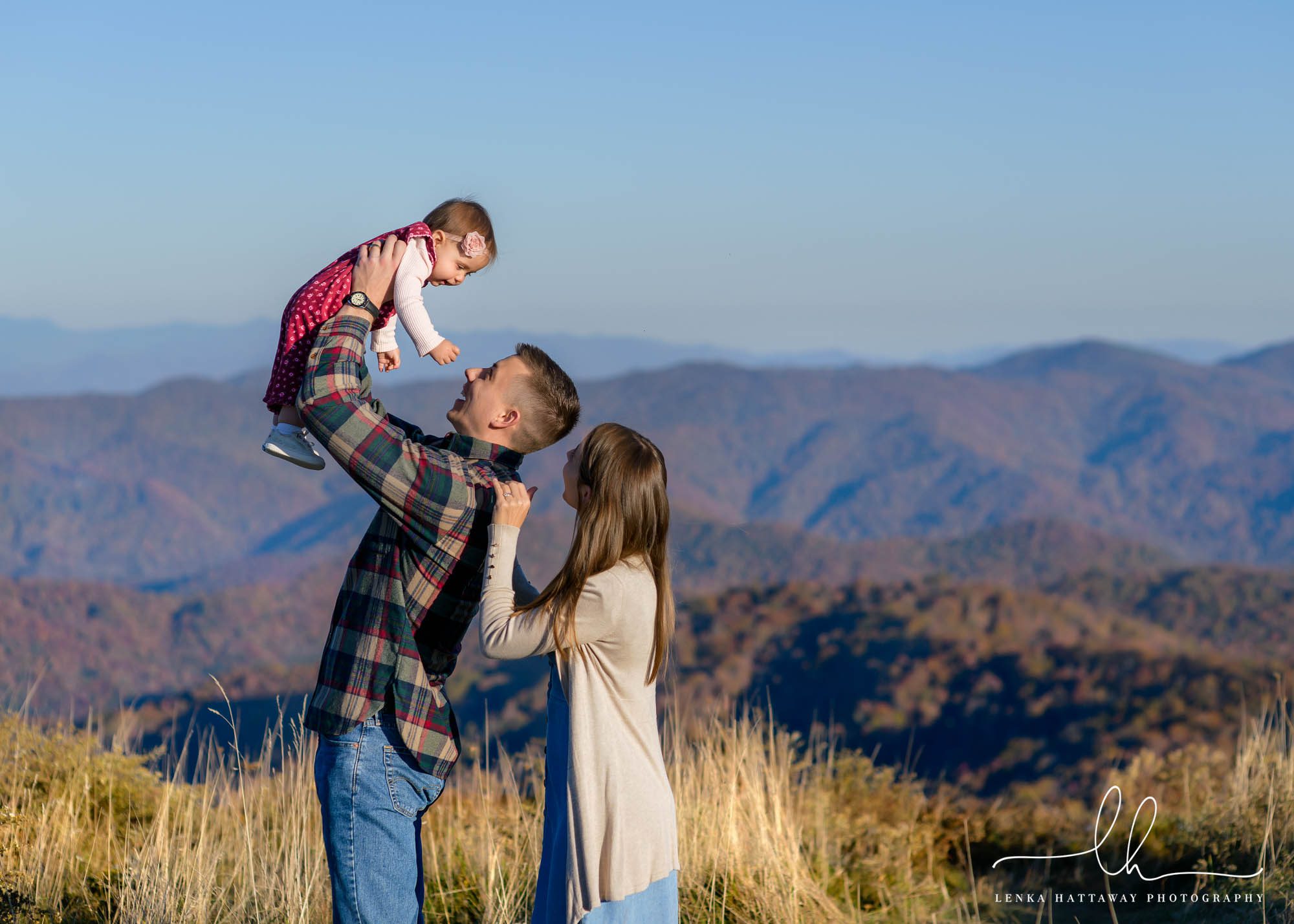 Mountain family photo taken by Asheville Family Photographer, Lenka Hattaway.