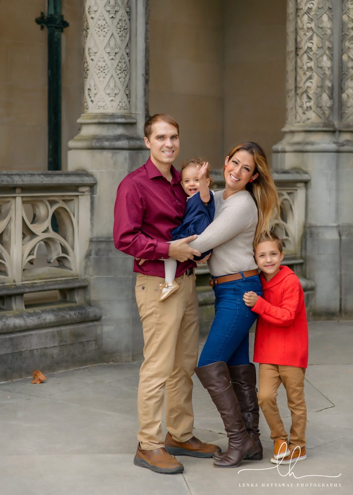 Sweet family during a fall family photo session at the Biltmore.