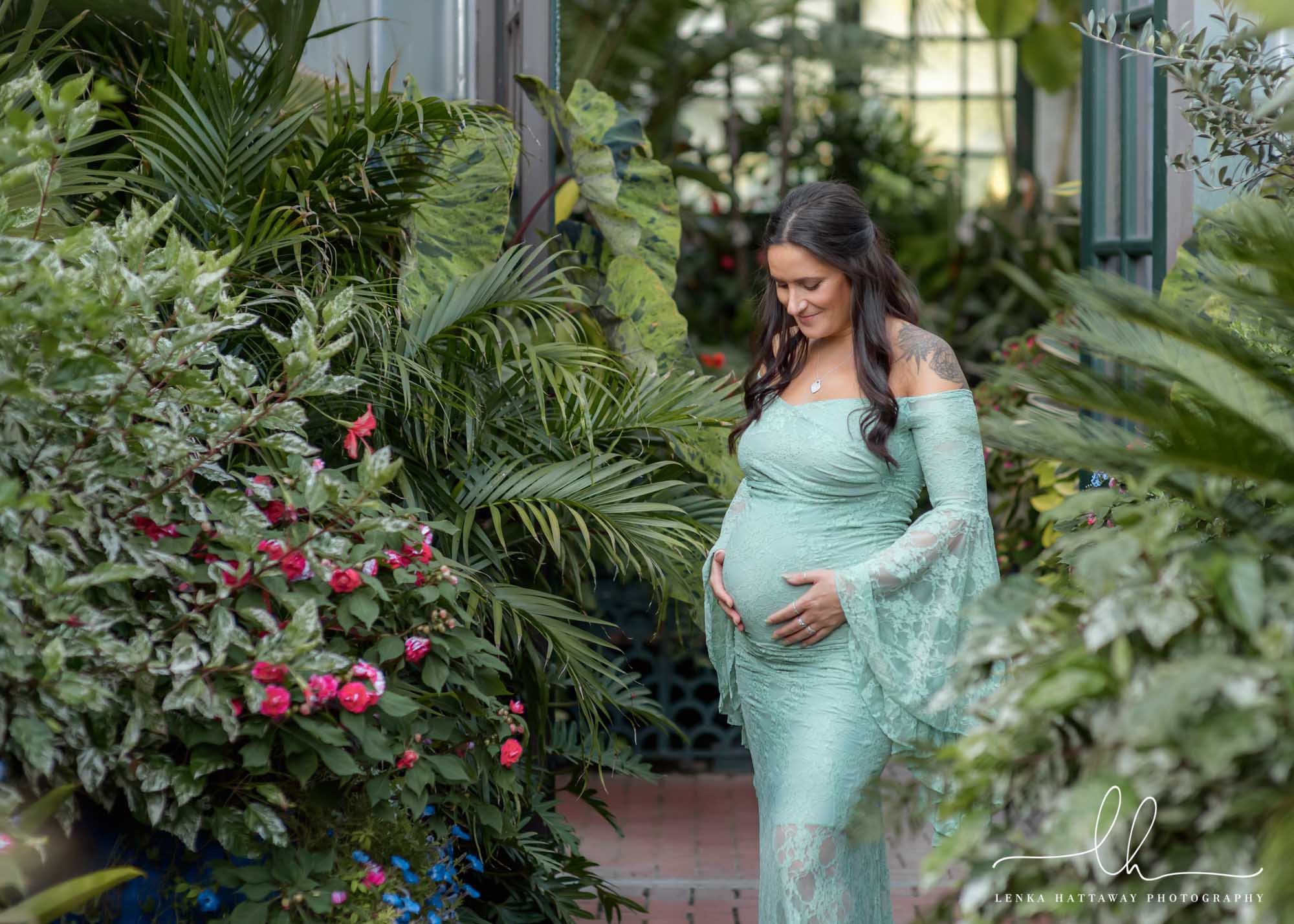 Beautiful mom-to-be at the Biltmore greenhouse.